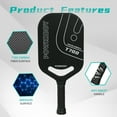thumbnail image 3 of POWKIDDY Carbon Fiber Pickleball Paddle with Aero Throat, Thermoformed Pickle Ball Racket for Power & Control, 14mm Polypropylene Honeycomb Core, Textured Carbon Grit Surface, 3 of 8