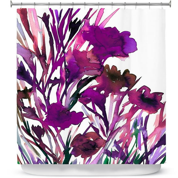 Shower Curtains 70" x 84" from DiaNoche Designs by Julia Di Sano - Petal Thoughts Purple