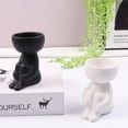 thumbnail image 4 of Ceramic Flower Pot Human Shaped Planter Pot Ceramic Succulent Planter Vase Planter Container For Home Garden Office Desktop Decoration, 4 of 5