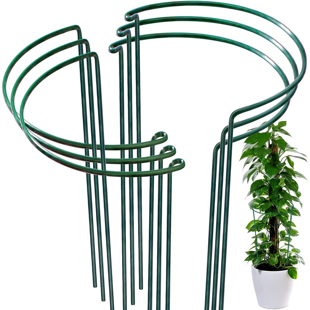 GETFIT 10Pack Plant Support Stake, Half Round Metal Garden Plant