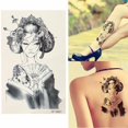 thumbnail image 2 of 1 hoja de nuevo diseño de tatuaje de chica Geisha japonesa, pegatina de tatuaje de estilo veraniego, manga de brazo de cuerpo Sexy, tatuaje impermeable falso para mujer Gao Jinjia LED, 2 of 2