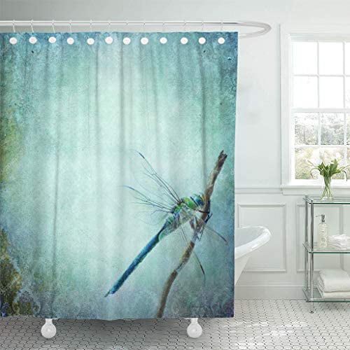 Dragonfly Insects Waterproof Bath Polyester Shower Curtain Liner Water Resistant 