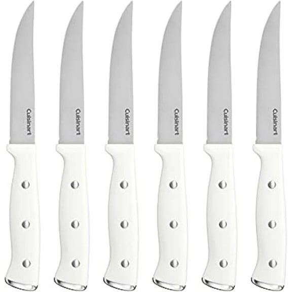 Cuisinart C77WTR-6PSK White Triple Rivet Steak Knife Set, 6 pc
