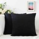 thumbnail image 1 of Fundas de almohada de terciopelo negro, 18x18 pulgadas, paquete de 2 fundas de cojín cuadradas decorativas suaves para sofá, cama, coche, 45x45 cm, 1 of 5