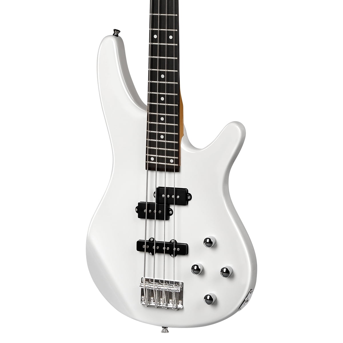 Electric Bass Guitar 4 Strings Full Size P Bass Beginner Kit Black for Starter with Gig Bag, Guitar Strap, and Guitar Cable