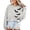 Grey, variant on Women's Casual Crew Neck Bat Print Hoodie Sweater Women