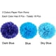 thumbnail image 2 of Paquete de 18 flores de pompones azules, kit de papel decorativo para fiesta, 2 of 5