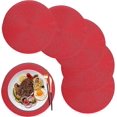 thumbnail image 1 of Juego de manteles individuales de 6,12,6 pulgadas, manteles individuales redondos, manteles individuales de plástico de polipropileno lavables para cocina, comedor, fiestas, bodas, 1 of 5