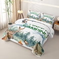 thumbnail image 3 of Erosebridal Happy Camping Quilt Full, Hunting and Fishing Full Bedspread Sets, 3 Pieces 1 Coverlet and 2 Pillowcases, 3 of 7