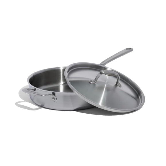 Sartén salteadora Made In de 3,5 qt, acero inoxidable de 5 capas, compatible con inducción