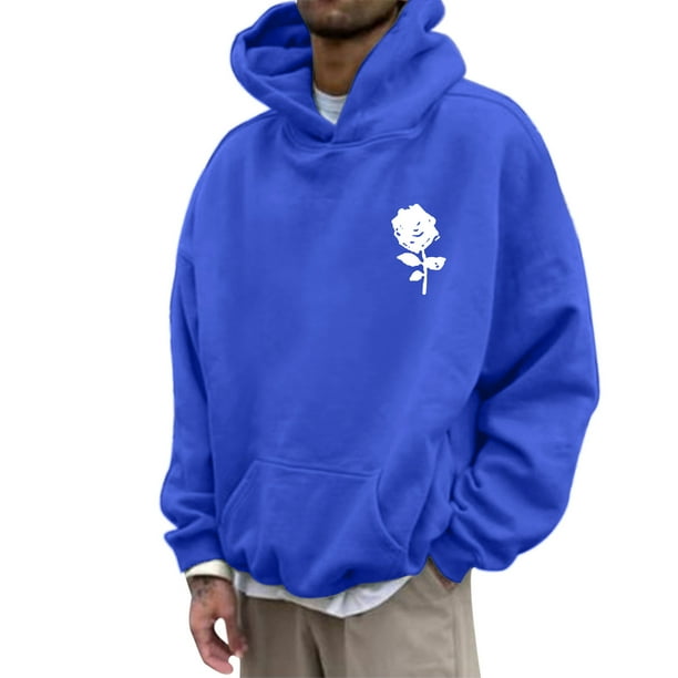 WILLBEST Sudaderas para Hombre, Sudaderas Casuales De Moda para Hombre, Sudaderas con Capucha De Manga Larga con Estampado De Rosas De Color XXGrande