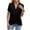 Black, variant on TOPUUTP Womens Summer Tops V Neck Wrap Ruched T-Shirts Summer Short Sleeve Solid Flowy Tops Loose Casual Blouses Women's Gifts Black XXL