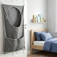thumbnail image 7 of 2 Pack Hanging Laundry Hamper Bag, Over the Door Dirty Clothes Basket with Zipper & Pocket, Large Capacity Laundry Organizer with Hooks & Adhesive Stickers for Bathroom, Bedroom, Kids Room, 7 of 7