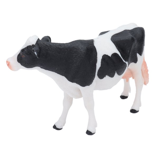 Simulated Cow Figure, Lifelike Black White Simmental Cattles Figurine Lovely Plastic Solid for Children Educational Props for Party Gift