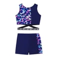 thumbnail image 5 of YEAHDOR Girls 2Pcs Leopard Prints Activewear Set Crop Top Vest with Shorts Sports Athletic Outfit,Sizes 6-14, 5 of 7