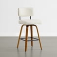 thumbnail image 6 of Spruce & Spring 26" Swivel Counter Bar Stool with Walnut Bentwood Frame Set of 2, Upholstered Back, Ivory, 6 of 13