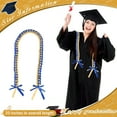 thumbnail image 6 of MERILER Blue and White Graduation Ribbon Lei Necklace - Handicraft Knitted, Customizable Length, Perfect for Graduation Ceremony and Party, 6 of 7