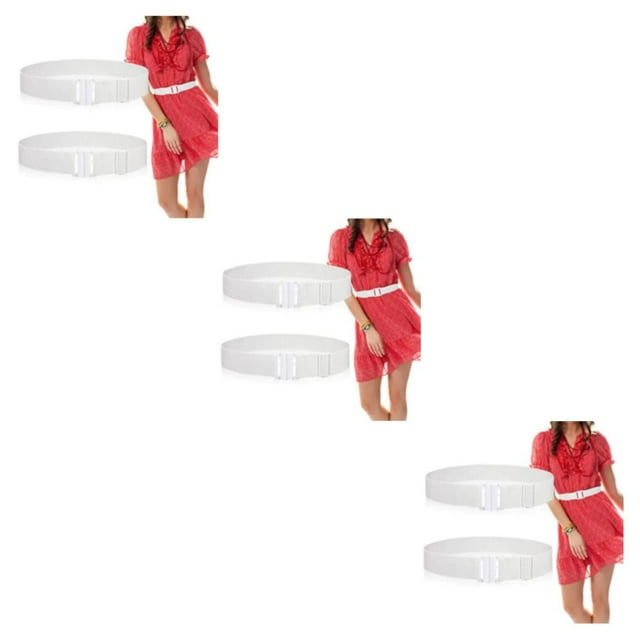 stanreset 2x Robe Blanche à Imprimer avec Ceinture Élastique de 100cm de Long Fermeture à Boucle Incluse 100cm de Long 3ensemble