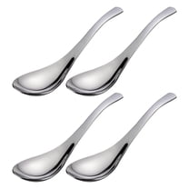 unbranded 4 Pcs Stainless Steel Spoon Soup Ladle Coffee Ramen Toddler Child Silver