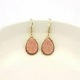 thumbnail image 6 of Women's Gold Plated Resin Druzy Teardrop Earrings Faux Drusy Drop Hook Earrings, 6 of 8