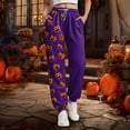 thumbnail image 5 of CAUYDY Women Halloween Sweatpants High Waisted Cinch Bottom Sporty Active Joggers Pants Baggy Lounge Bottoms with Pockets(Purple,XL), 5 of 7