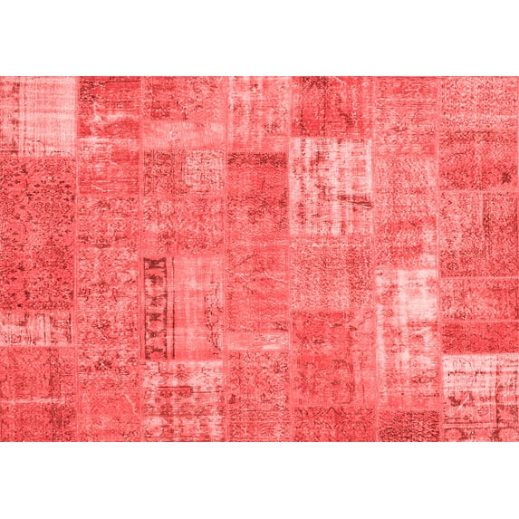 Ahgly Company Indoor Rectangle Patchwork Red Transitional Area Rugs, 5' x 8'