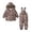 t#732Brown2304, variant on CAIVO Toddler Child Boys Girls Winter Coat Long Sleeve Hooded Jacket Kids Thicken Windproof Zipper Warm Outwear Trousers Overalls Suspender Pants Outfit Sets Trendy Clothing Sets