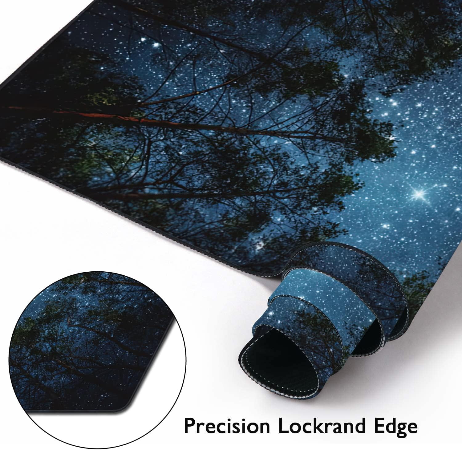 Beautiful Night Sky and Milky Way Gaming Mouse Pad XXL Large Desk Mouse Pad Keyboard Mat with Stitched Edges Waterproof Non-Slip Desk Mat for Laptop,Keyboard,Computer 35.4 * 15.7 Inch