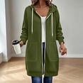 thumbnail image 3 of Long Full Zip Up Hoodie for Women with Pocket Oversized Sweatshirt Coat | Womens Plus Size Zipper Jacket Athletic Sweatshirts Soft Comfy Hoodies Fall Winter 2026 Clothing, Green, S, 3 of 6