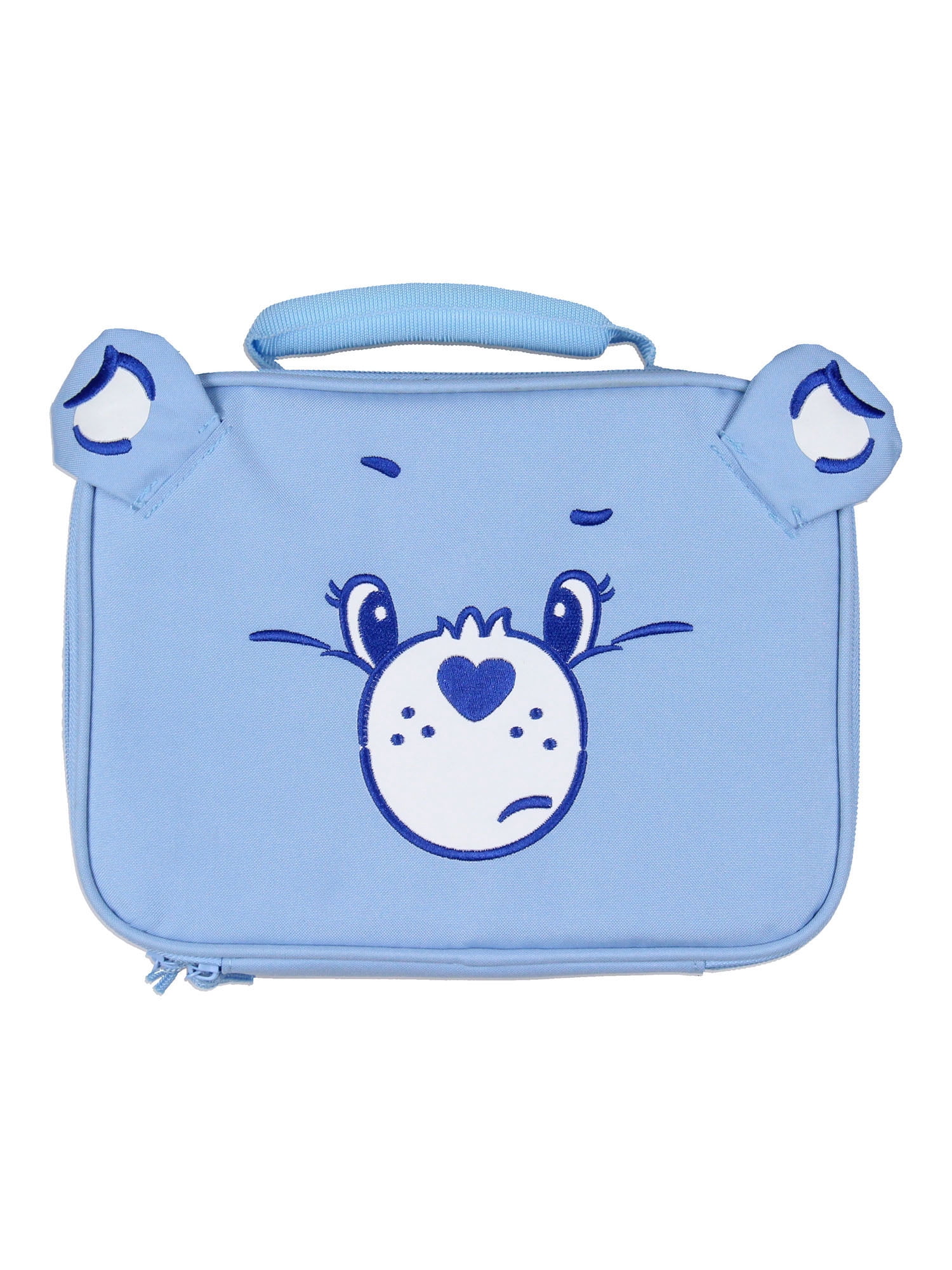 Care Bears Lunch Box Grumpy Bear Embroidered Face 3D Ears Insulated Lunch Bag Tote 10"