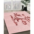 thumbnail image 3 of Ahgly Company Machine Washable Indoor Square Transitional Pink Bubble Gum Pink Area Rugs, 8' Square, 3 of 7