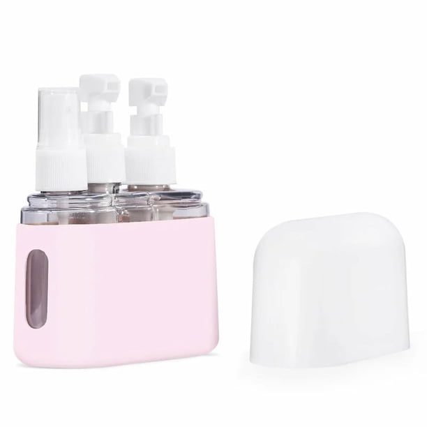 Botella de spray de plástico transparente de tamaño de viaje para champú y acondicionador, juego portátil, mini dispensador de champú, juego de botellas de viaje portátiles, botella de viaje