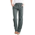 thumbnail image 2 of Women's Sweatpants Casual Pants Solid Color Cotton Trousers With Pocket Dark Gray, 2 of 6