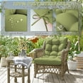 thumbnail image 5 of Snubbull Swing Cushions Set of 4, 42" × 21" × 5" Waterproof Rocking Chair Cushions with Ties for Outdoor Indoor Single Seat Cushions, Light Green, 5 of 7