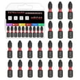 thumbnail image 1 of Uxcell 20pcs PZ2 Pozi Punta de Destornillador 1/4" Hex Shank 25mm/1" Longitud Magnética Phillips Slotted Hex Bits Punta de Destornillador de Acero S2 para Herramientas Eléctricas de Impacto, 1 of 7