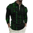 thumbnail image 1 of Hombres Sudaderas de Suéter Solapa Rayas Cremallera de Manga Corta Superior, Deportes Casual para el Uso Al Aire Libre, 1 of 5