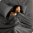 thumbnail image 2 of Flat Top Sheet Premium 1800 Ultra-Soft Microfiber Collection - Double Brushed, Hypoallergenic, Wrinkle Resistant, Easy Care (King - 2 Pack, Grey), 2 of 5