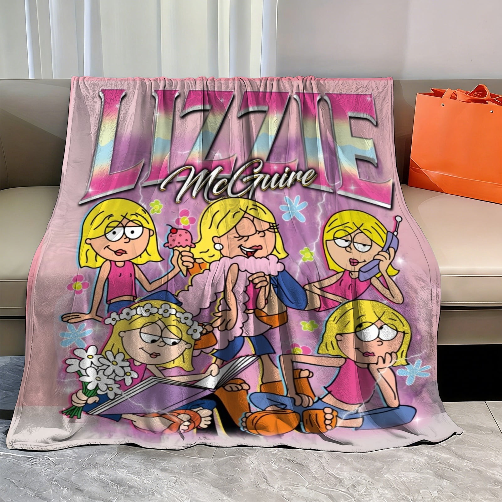 Lizzie Mcguire Banner Throw Blanket Gifts for Fans Lover Girls Boys Women Present Hoodie Him Bed 40"x50"