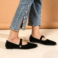 thumbnail image 7 of SuTry Women's Mary Jane Flats Pointed Toe Velvet Strap Slip On Comfortable Elegant Vintage Casual Daily Walking Shoes(37), 7 of 7