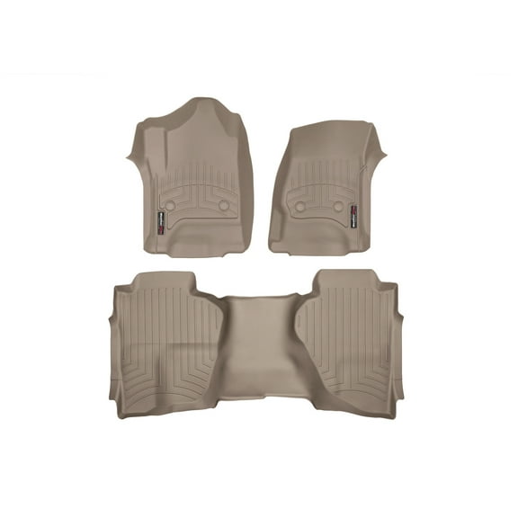WeatherTech Custom Fit FloorLiners compatible with Silverado 2500HD/3500HD, Sierra 1500 Limited, Sierra 2500HD/3500HD - 1st & 2nd Row, Tan