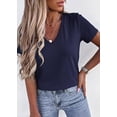 thumbnail image 7 of FreshPretty V Neck T Shirts for Women Summer Tops Spring Short Sleeve Dressy Casual Blouses Basic Tees Fashion Clothing, 7 of 7