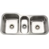 Houzer Medallion Gourmet 40 in Stainless Steel Undermount Triple Bowl Kitchen Sink with Strainers - MGT-4120-1