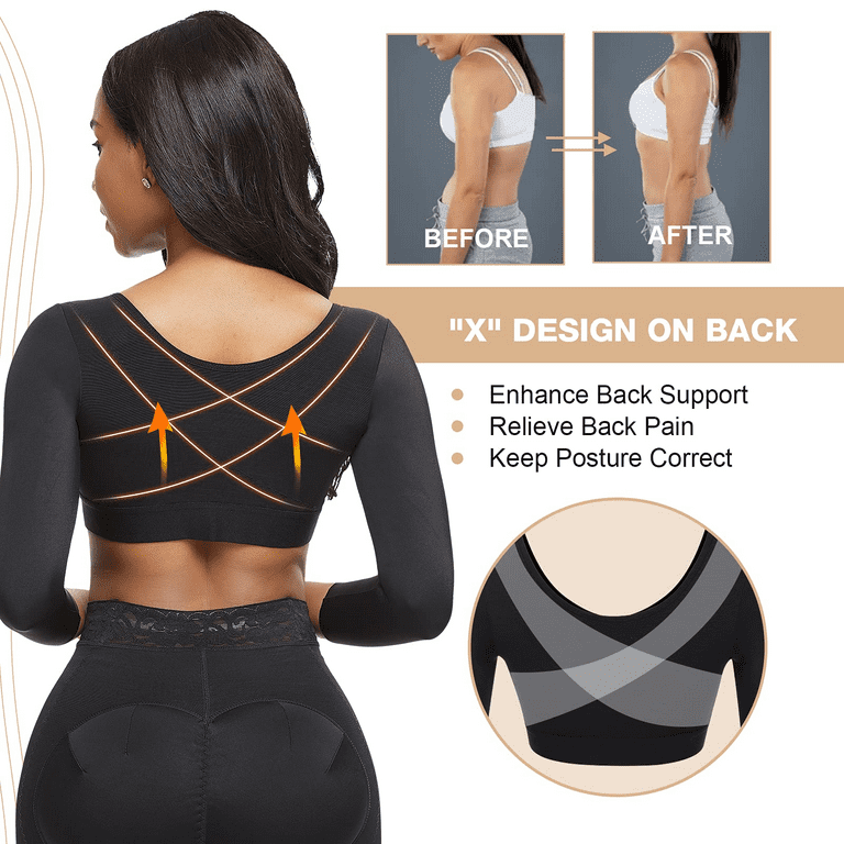 Post-Surgery Closure Bra for Posture Corrector Compression Shapewear with  Support Band-skin color
