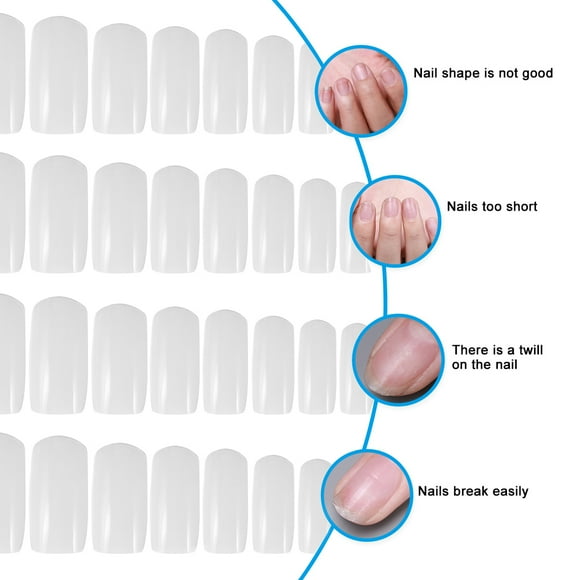 TAILTOSS 600Pcs White Fake Nail Tips Manicure Accessories for Creative Nail Art Design