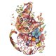 thumbnail image 1 of Hilo bordado Floral gato punto de cruz completo 11CT algodón DIY Kits de arte contados FLhrweasw Nuevo, 1 of 9
