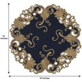 thumbnail image 4 of Decozen Gold Lace Blue Doilies Set of 12 - Round Placemats European Embroidery for Dining Table Home Decor Wedding - 15 inches - The Vintage Opulence Collection, 4 of 8
