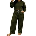 thumbnail image 4 of Turilly Women Ladies Clothes Set of 2 Women's 2 Piece Sweater Outfits Set Oversized Pullover Hoodie Wide Leg Pants Loose Knitted Sweatsuit, 4 of 6