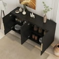 thumbnail image 3 of Black Fluted Buffet Cabinet With Storage Modern Sideboard Credenza Accent Console Table With Adjustable Shelves For Living Dining Room Entryway, 3 of 11