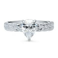 thumbnail image 2 of BERRICLE Sterling Silver Woven Wedding Engagement Rings 1 Carat Cubic Zirconia CZ Solitaire Ring for Women, Rhodium Plated Size 5, 2 of 9