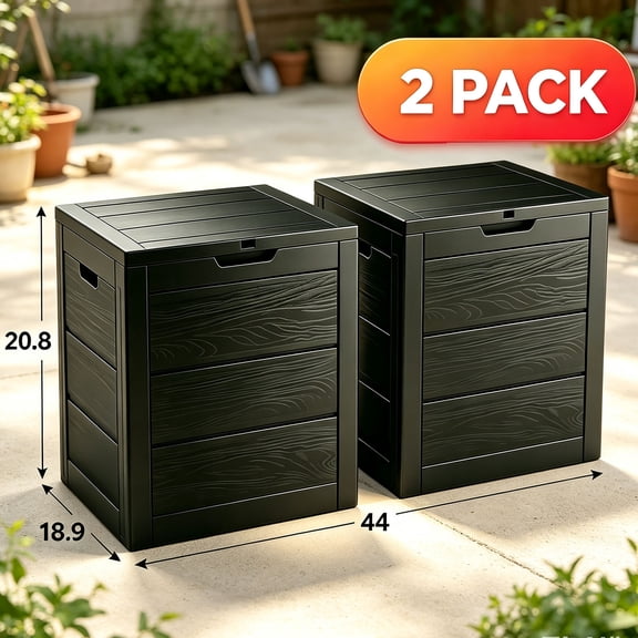 70 Gallon Resin Deck Box with Lockable Latch, Waterproof UV-Resistant Multi-Purpose Outdoor Storage for Patio Cushions